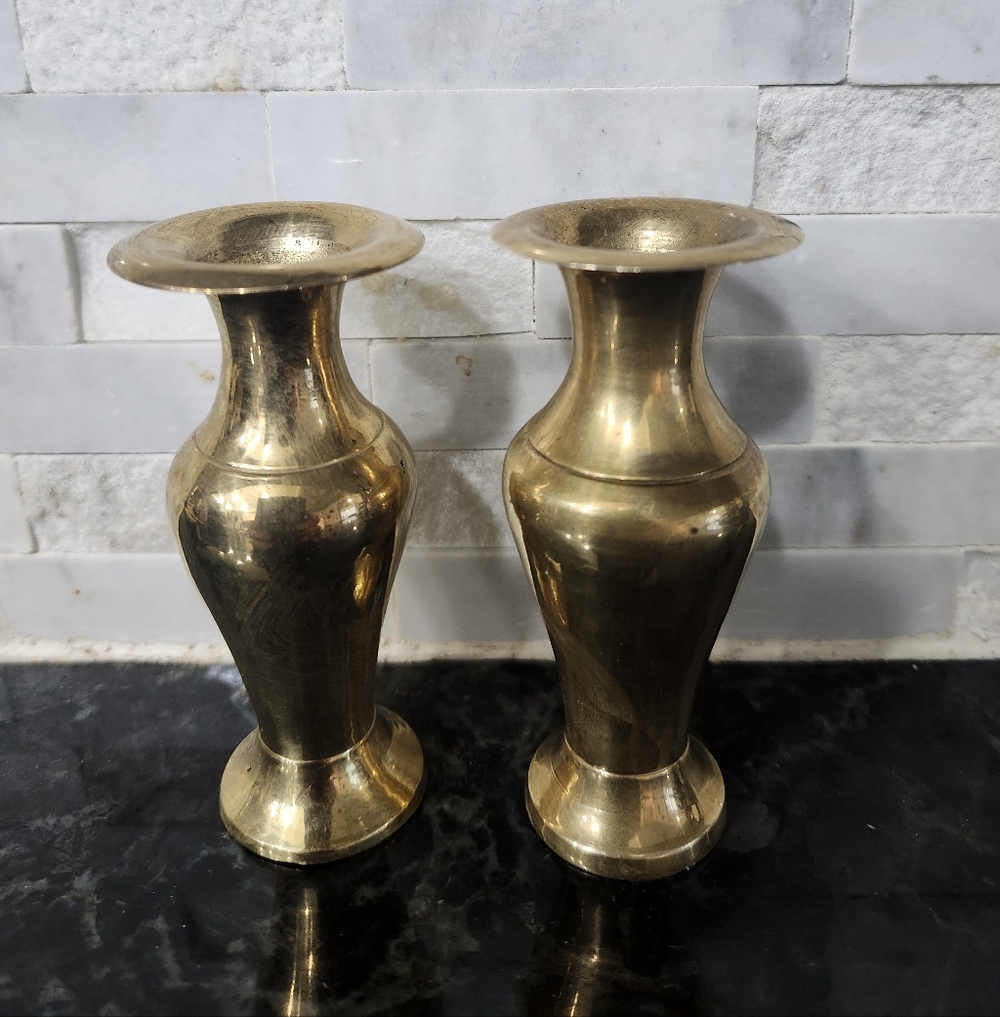 Vintage Brass 3.5 Inch Vases